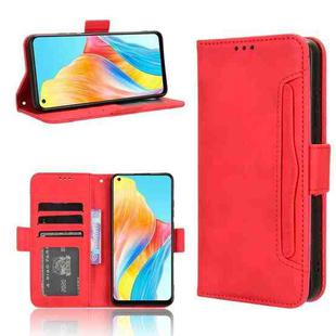 For OPPO A58 4G Skin Feel Calf Texture Card Slots Leather Phone Case(Red)