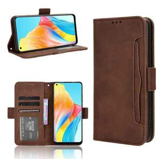 For OPPO A78 4G Skin Feel Calf Texture Card Slots Leather Phone Case(Brown)