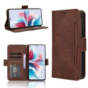 For OPPO Reno11 PJH110 Skin Feel Calf Texture Card Slots Leather Phone Case(Brown)