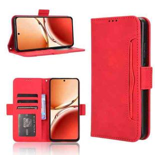 For OPPO Reno12 F 5G Skin Feel Calf Texture Card Slots Leather Phone Case(Red)