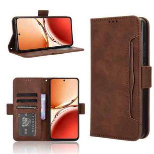 For OPPO Reno12 F 5G Skin Feel Calf Texture Card Slots Leather Phone Case(Brown)