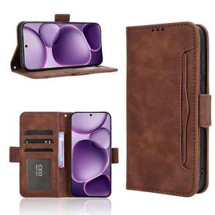 For OPPO Find X8s+ 5G Skin Feel Calf Texture Card Slots Leather Phone Case(Brown)