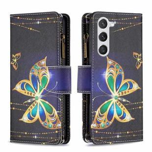 For Samsung Galaxy S24 5G Colored Drawing Pattern Zipper Leather Phone Case(Big Butterfly)