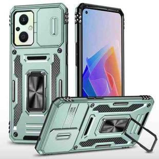 For OPPO Reno7 Lite Armor PC + TPU Camera Shield Phone Case(Alpine Green)