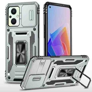 For OPPO Reno7 Lite Armor PC + TPU Camera Shield Phone Case(Grey)