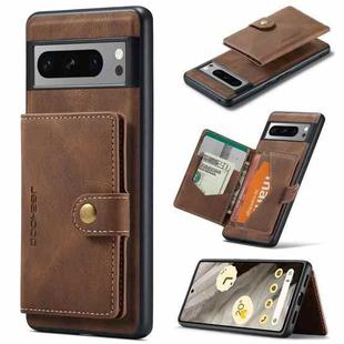 For Google Pixel 8 Pro JEEHOOD Retro Magnetic Detachable Wallet Phone Case(Brown)