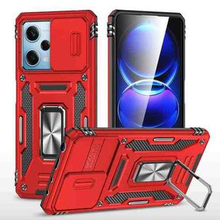 For Xiaomi Redmi Note 12 5G Global Armor PC + TPU Camera Shield Phone Case(Red)