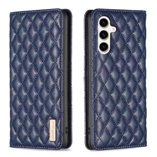 For Samsung Galaxy S23 FE 5G Diamond Lattice Magnetic Leather Flip Phone Case(Blue)