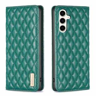 For Samsung Galaxy S23 FE 5G Diamond Lattice Magnetic Leather Flip Phone Case(Green)