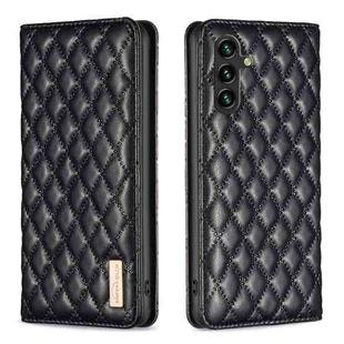 For Samsung Galaxy A05s Diamond Lattice Magnetic Leather Flip Phone Case(Black)