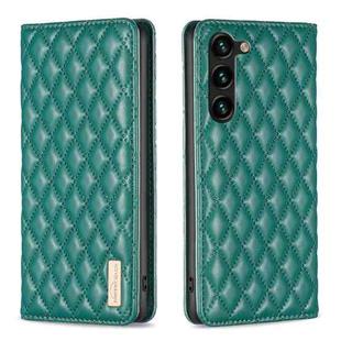 For Samsung Galaxy S24+ 5G Diamond Lattice Magnetic Leather Flip Phone Case(Green)