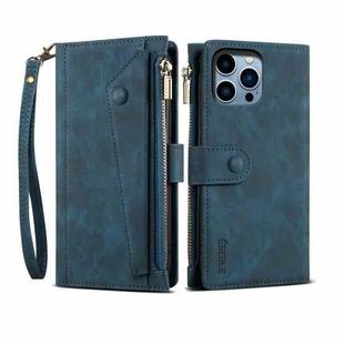 For iPhone 16 Pro Max ESEBLE Retro Frosted RFID Flip Leather Phone Case(Dark Green)