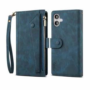 For iPhone 16 Plus ESEBLE Retro Frosted RFID Flip Leather Phone Case(Dark Green)