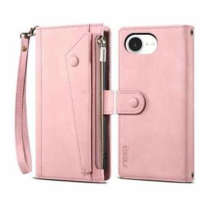 For iPhone 16e ESEBLE Retro Frosted RFID Flip Leather Phone Case(Rose Gold)