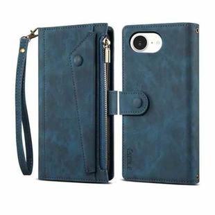 For iPhone 16e ESEBLE Retro Frosted RFID Flip Leather Phone Case(Dark Green)