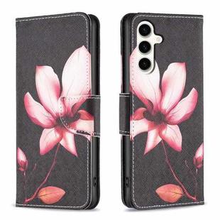 For Samsung Galaxy S23 FE 5G Colored Drawing Pattern Leather Phone Case(Lotus)