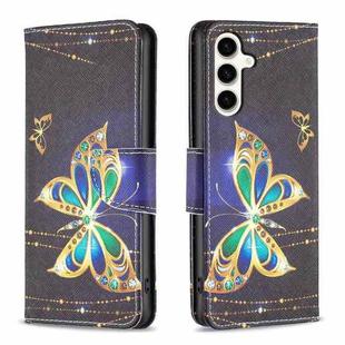 For Samsung Galaxy S23 FE 5G Colored Drawing Pattern Leather Phone Case(Big Butterfly)
