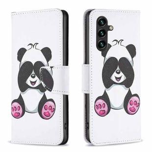For Samsung Galaxy A15 Colored Drawing Pattern Leather Phone Case(Panda)
