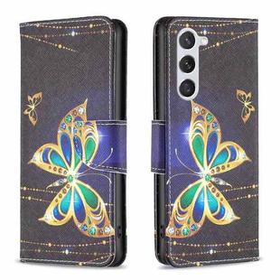 For Samsung Galaxy S24 5G Colored Drawing Pattern Leather Phone Case(Big Butterfly)