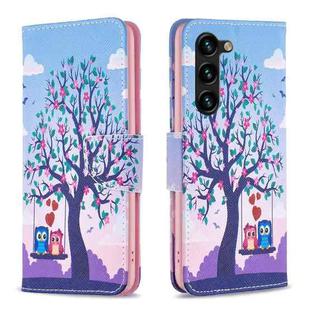 For Samsung Galaxy S24+ 5G Colored Drawing Pattern Leather Phone Case(Owl)