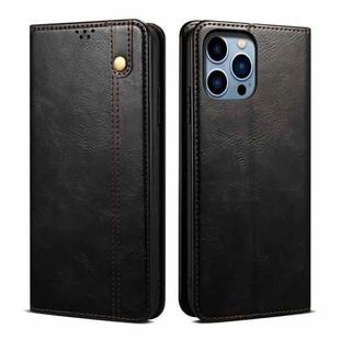 For iPhone 16 Pro Max Oil Wax Crazy Horse Texture Leather Phone Case(Black)