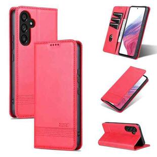 For Samsung Galaxy S23 FE 5G AZNS Magnetic Calf Texture Flip Leather Phone Case(Red)