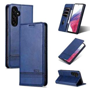 For Samsung Galaxy A55 5G AZNS Magnetic Calf Texture Flip Leather Phone Case(Dark Blue)