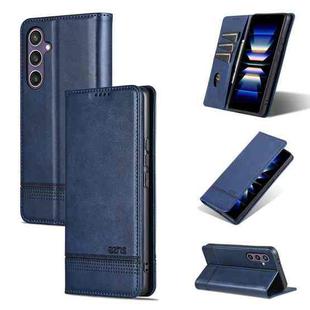 For Samsung Galaxy S24+ 5G AZNS Magnetic Calf Texture Flip Leather Phone Case(Dark Blue)