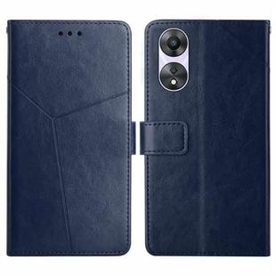 For OPPO A78 4G Y-shaped Pattern Flip Leather Phone Case(Blue)