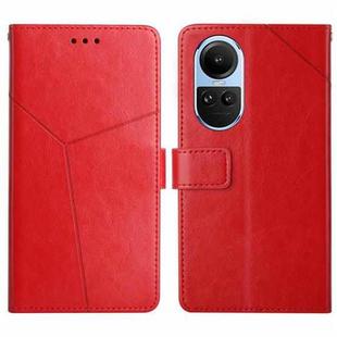 For OPPO Reno10 Global / Reno10 Pro Global Y-shaped Pattern Flip Leather Phone Case(Red)