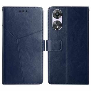 For OPPO A18 / A38 4G Y-shaped Pattern Flip Leather Phone Case(Blue)