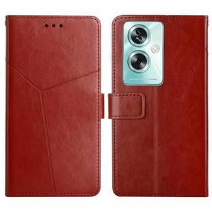 For OPPO A79 5G Y-shaped Pattern Flip Leather Phone Case(Brown)