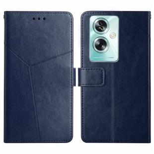 For OPPO A59 5G Y-shaped Pattern Flip Leather Phone Case(Blue)