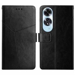 For OPPO A60 4G Y-shaped Pattern Flip Leather Phone Case(Black)