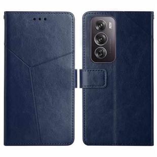 For OPPO Reno12 5G Global Y-shaped Pattern Flip Leather Phone Case(Blue)