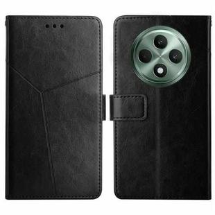 For OPPO Reno12 F 5G Global Y-shaped Pattern Flip Leather Phone Case(Black)