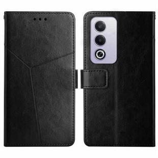 For OPPO A80 EU / A3 Pro Global Y-shaped Pattern Flip Leather Phone Case(Black)