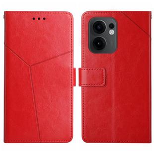 For OPPO Reno13 F 4G / 5G Y-shaped Pattern Flip Leather Phone Case(Red)