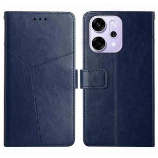 For OPPO Reno14 Pro 5G Global Y-shaped Pattern Flip Leather Phone Case(Blue)