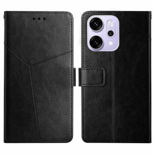 For OPPO Reno14 5G Global Y-shaped Pattern Flip Leather Phone Case(Black)