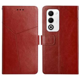 For OPPO A5 5G Global Y-shaped Pattern Flip Leather Phone Case(Brown)