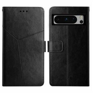 For Google Pixel 8 Pro Y-shaped Pattern Flip Leather Phone Case(Black)