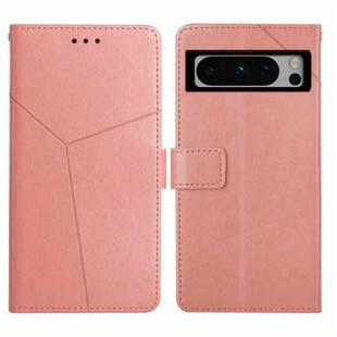 For Google Pixel 8 Pro Y-shaped Pattern Flip Leather Phone Case(Pink)