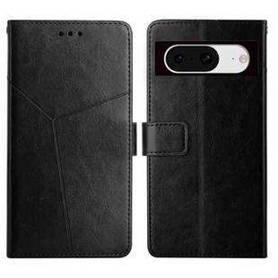 For Google Pixel 8 Y-shaped Pattern Flip Leather Phone Case(Black)