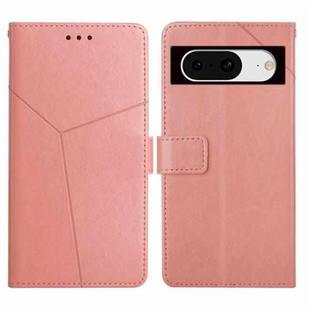 For Google Pixel 8 Y-shaped Pattern Flip Leather Phone Case(Pink)