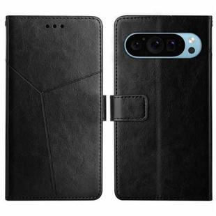 For Google Pixel 9 Pro XL Y-shaped Pattern Flip Leather Phone Case(Black)