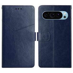 For Google Pixel 9 Pro XL Y-shaped Pattern Flip Leather Phone Case(Blue)