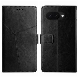 For Google Pixel 9a Y-shaped Pattern Flip Leather Phone Case(Black)