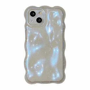 For iPhone 14 Wave Bubbles TPU Phone Case(Glitter Blue)