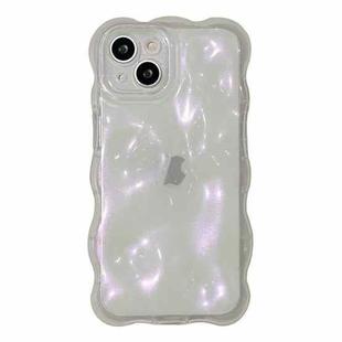 For iPhone 14 Wave Bubbles TPU Phone Case(Clear Glitter Pink)